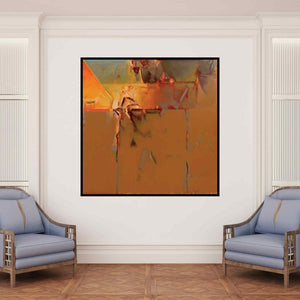 In-situ view of Shrikant Kadam's 'Untitled 251 (Shifting Horizons)' painting in a room