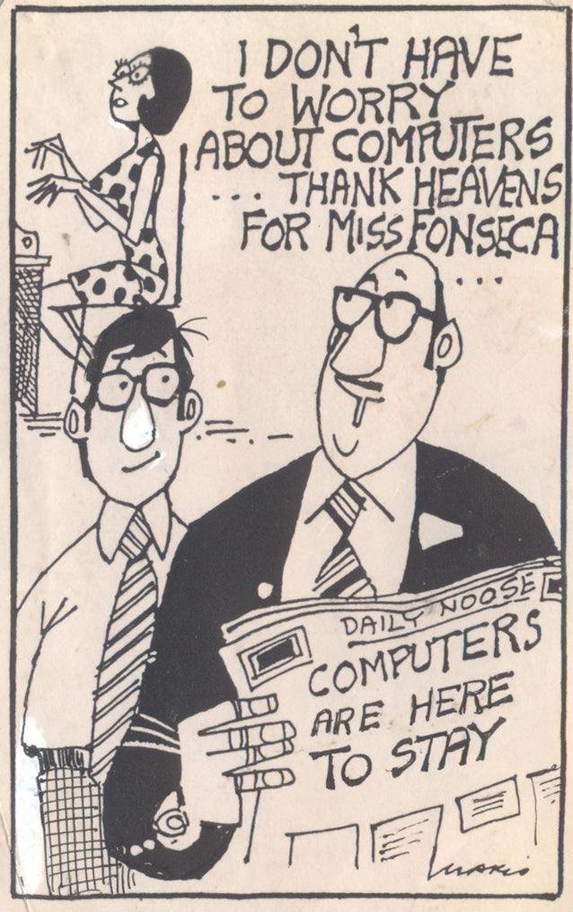 Figurative pen ink drawing titled 'Untitled 262', 5x3 inches, by artist Mario Miranda on Paper