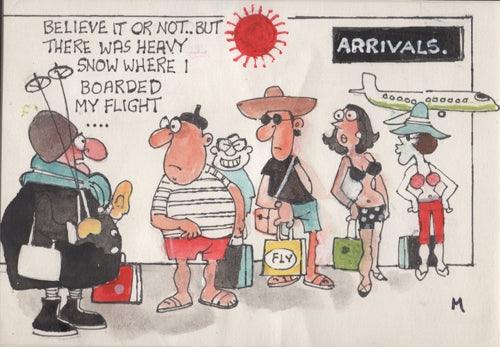 Figurative mixed media drawing titled 'Untitled 274', 5x7 inches, by artist Mario Miranda on Paper