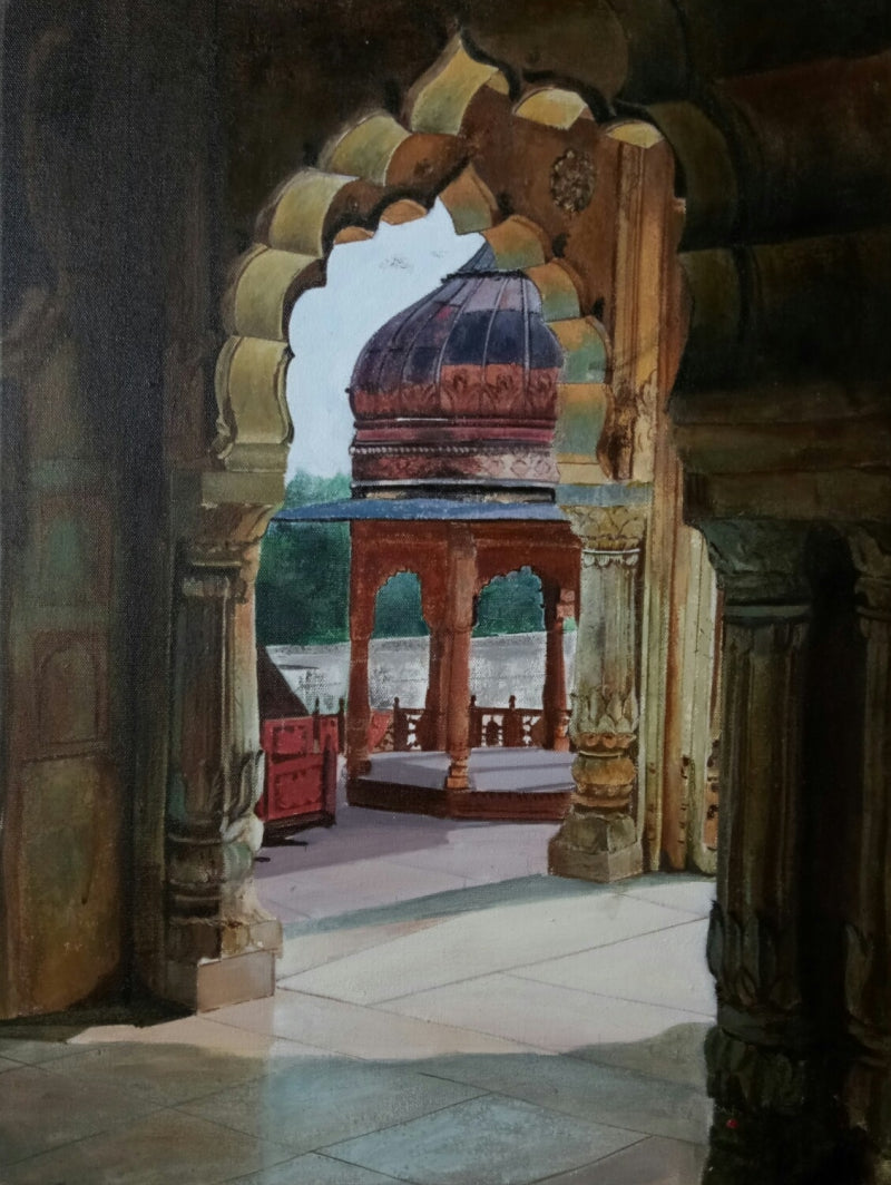 Untitled 28' landscape acrylic painting by artist Rajashree Sutar, 24x18 inch, on canvas