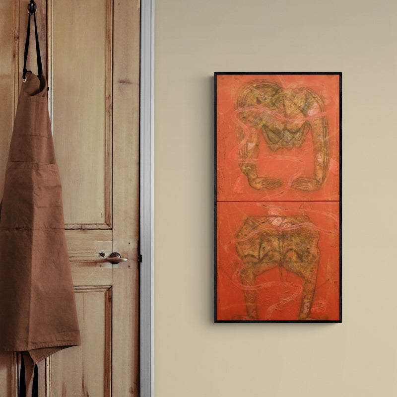 In-situ view of Sukhendu Paul's 'Untitled 3 (Divided Self)' painting in a room