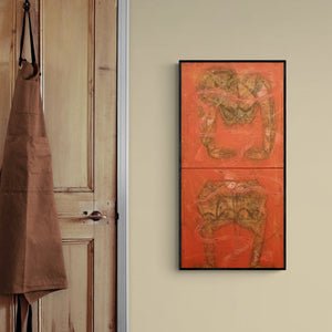 In-situ view of Sukhendu Paul's 'Untitled 3 (Divided Self)' painting in a room