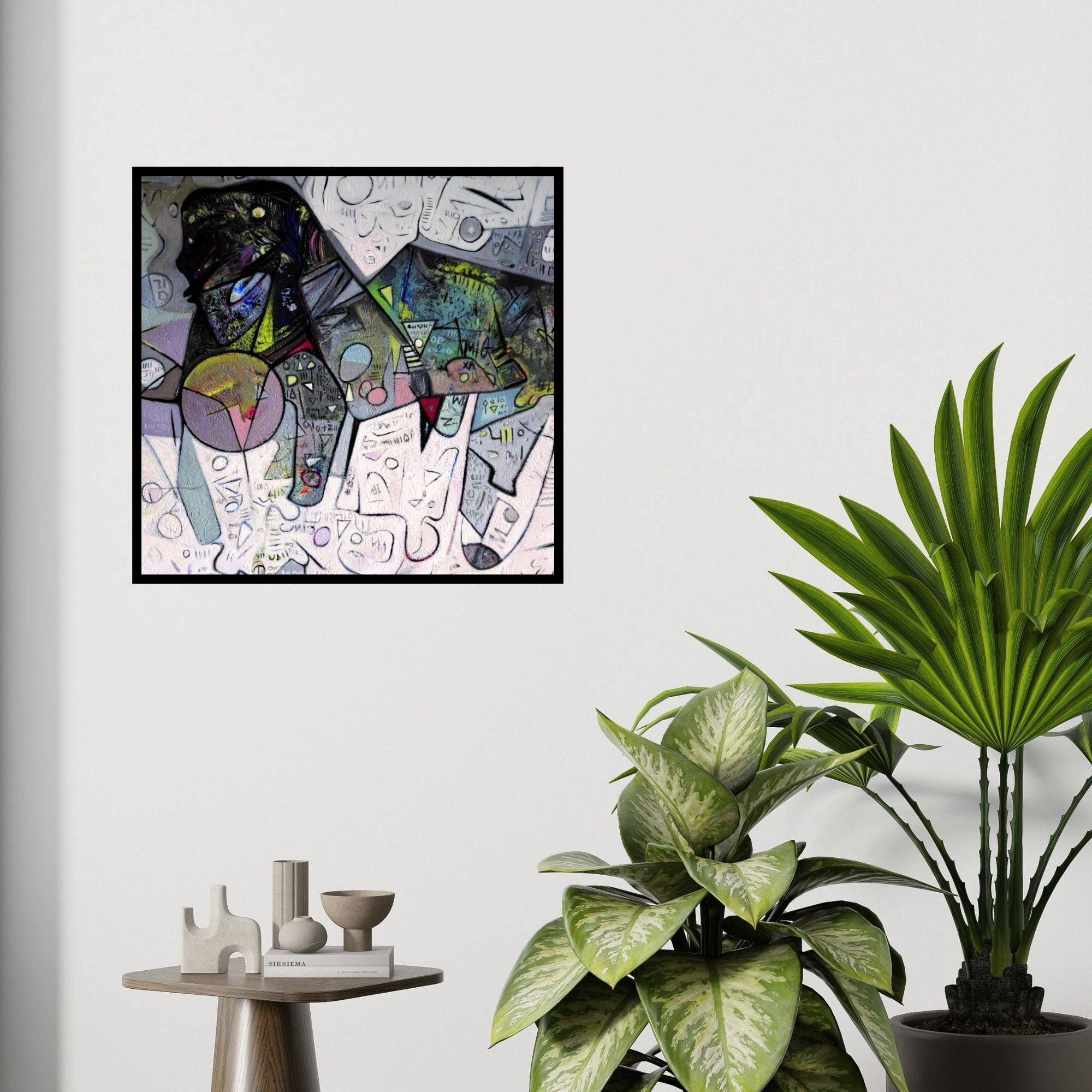 In-situ view of Rajesh Kumar Singh's 'Untitled 3' painting in a room