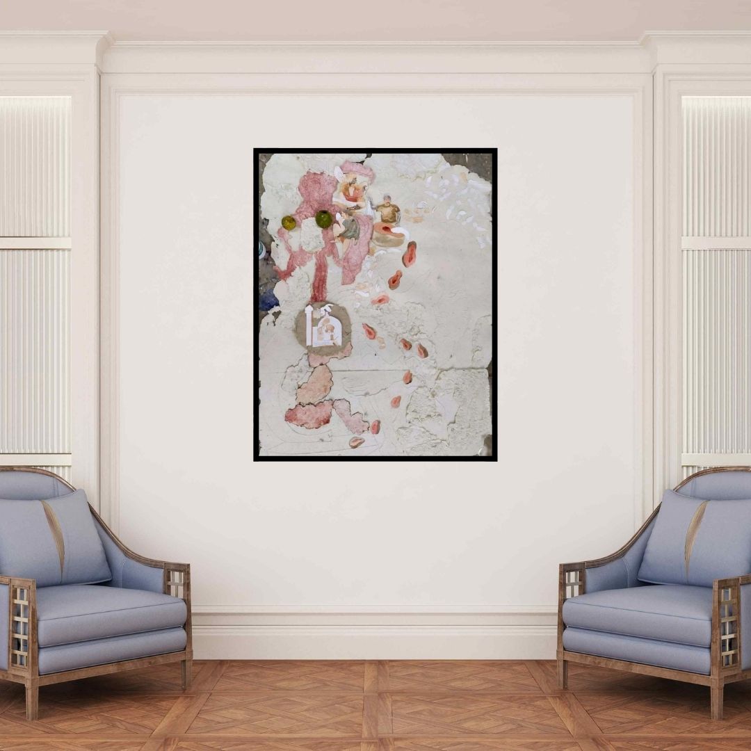 In-situ view of Subhadip Bhattacharya's 'Untitled 3' painting in a room