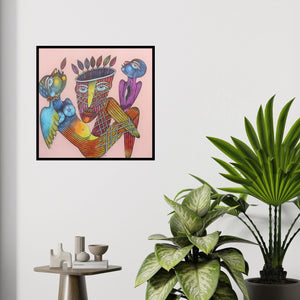 In-situ view of Navneet Rathod's 'Untitled 3 (Boundless Connection)' painting in a room