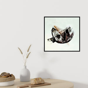 Preview of 'Untitled 3 (Ink Dance)' Painting by Tabassum Yusuf shown on a wall in a furnished room.