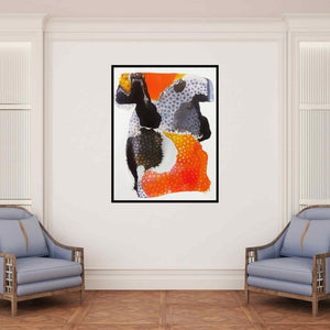 In-situ view of Huma Khan's 'Untitled 3 (Fluid Forms)' painting in a room