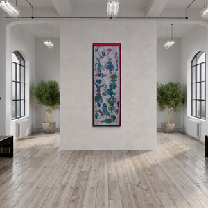 In-situ view of Joydeep Bhattachrjee's 'Untitled 3 (The Tapestry of Creation)' painting in a room