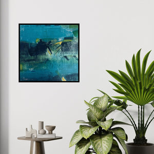 In-situ view of Harshit Bondre's 'Untitled 3 (The City Beneath the Waves)' painting in a room