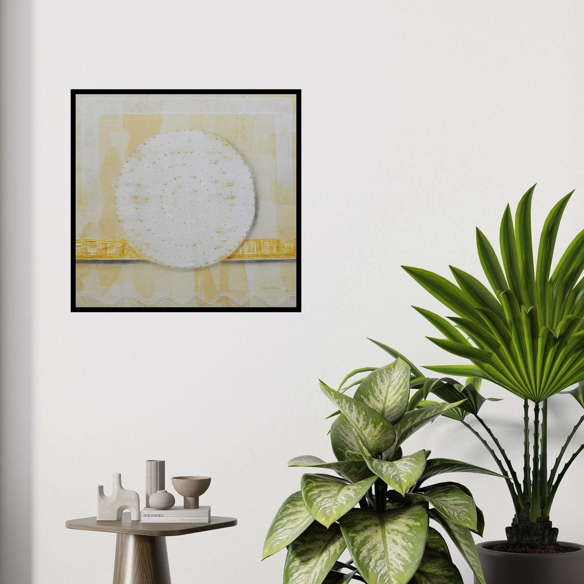 In-situ view of Dipa Das's 'Untitled 3 (Cosmic Orb**)' painting in a room