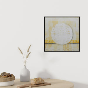 Preview of 'Untitled 3 (Cosmic Orb**)' Painting by Dipa Das shown on a wall in a furnished room.