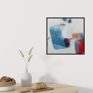 Preview of 'Untitled 3' Painting by Yashwant Pawar shown on a wall in a furnished room.