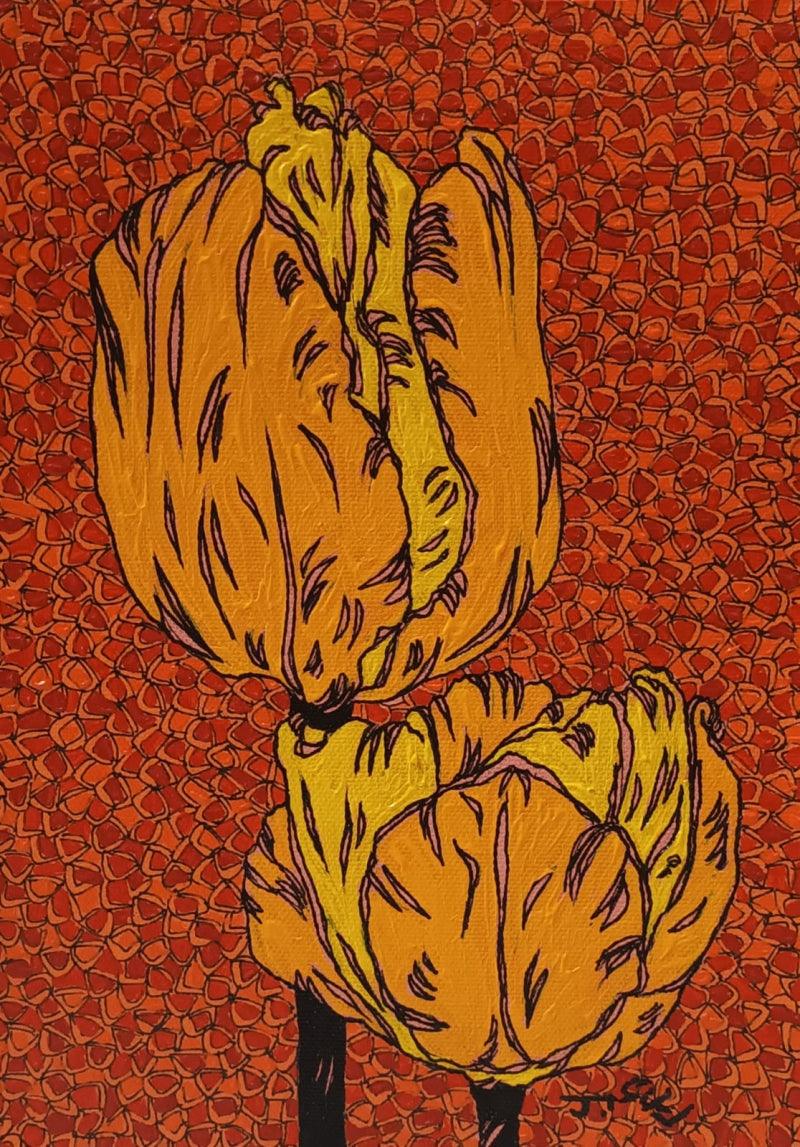 Nature acrylic painting titled 'Untitled 3', 10x7 inches, by artist Rama Krishna V on Canvas