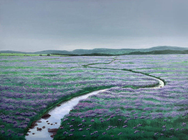 Untitled 3' nature acrylic painting by artist Ramdas Thorat, 36x48 inch, on canvas