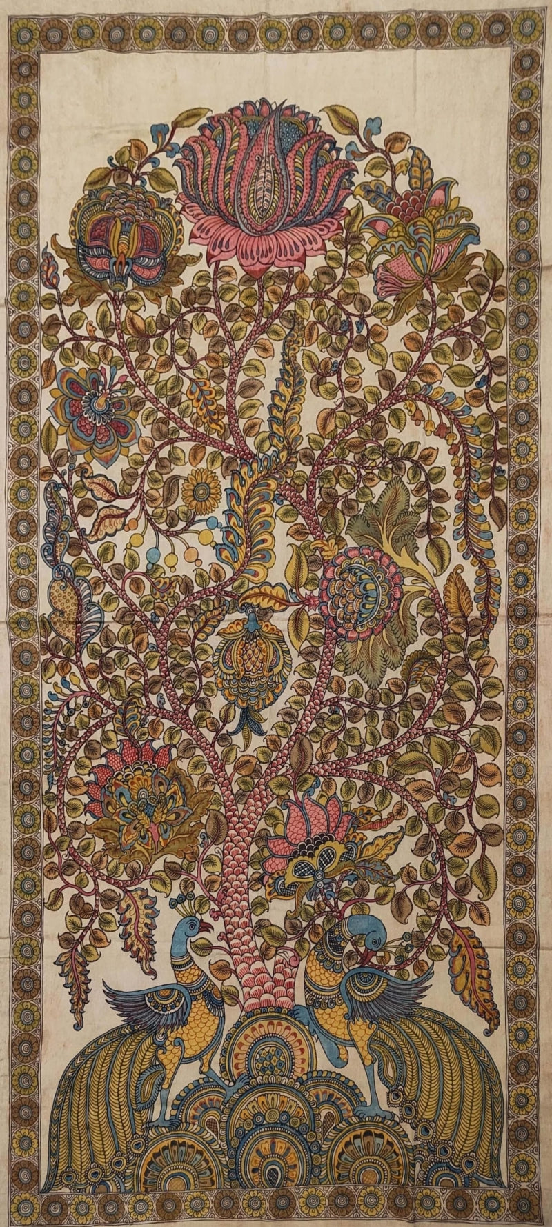 'Untitled 3' nature mixed-media painting by artist Harinath N, 68x33 inch, on cloth