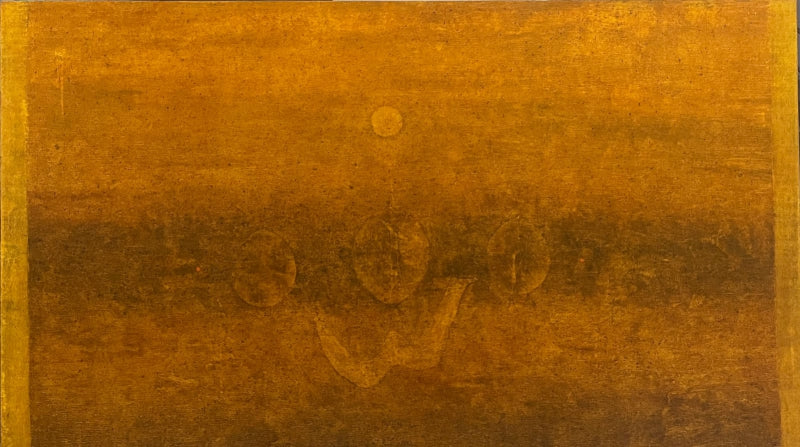 'Untitled 3' abstract oil painting by artist Ramesh Thorat, 48x84 inch, on canvas