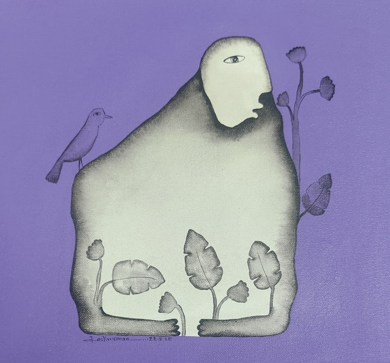 'Untitled 3' contemporary acrylic painting by artist Taslim Jamal, 12x12 inch, on canvas