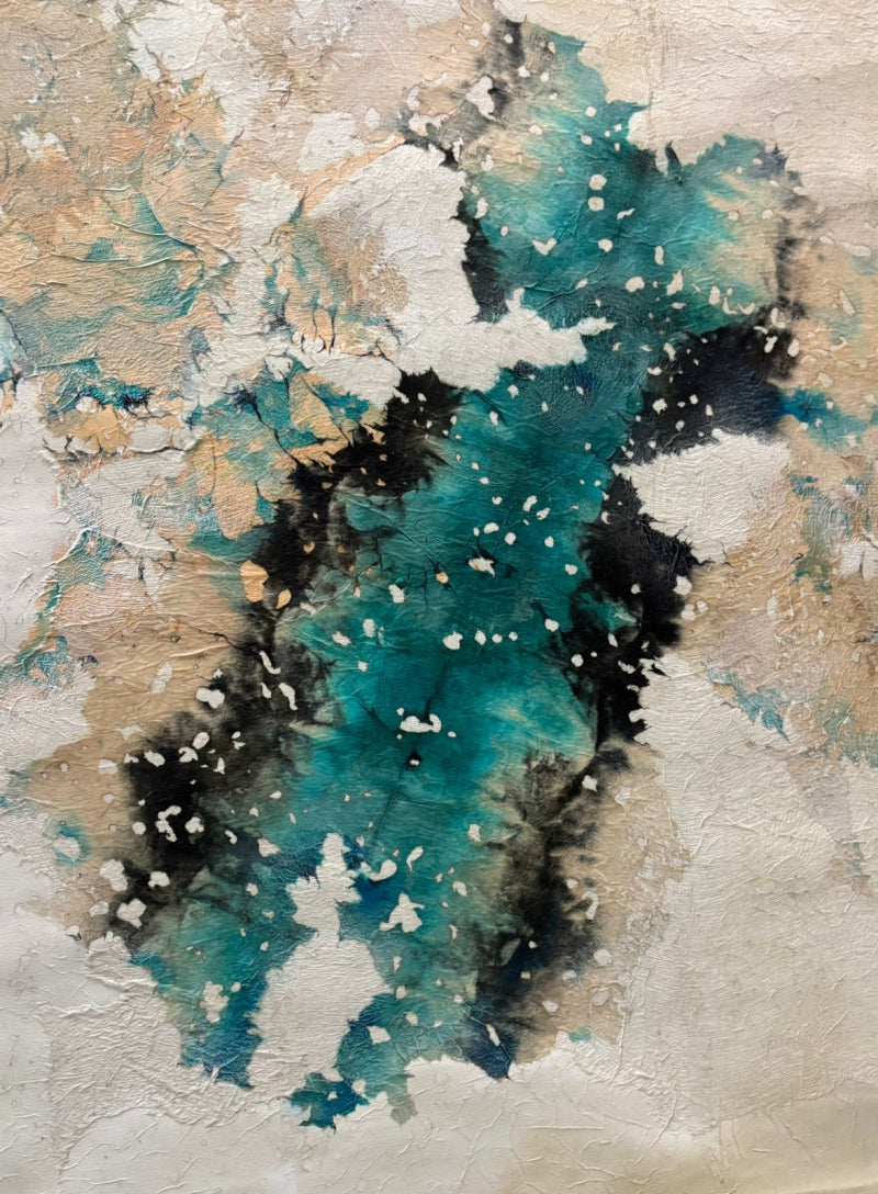 'Untitled 3' abstract acrylic painting by artist Madhuri Kathe, 48x36 inch, on canvas