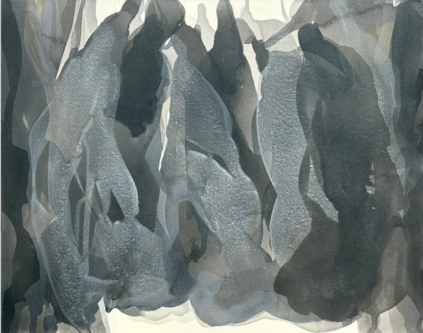 Untitled 3' abstract acrylic painting by artist Vijay Shelar, 35x45 inch, on canvas