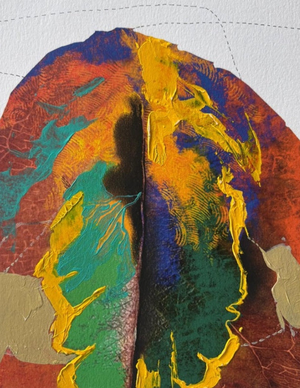 Untitled 3' contemporary mixed-media painting by artist Makarand Rane, 9x7 inch, on paper