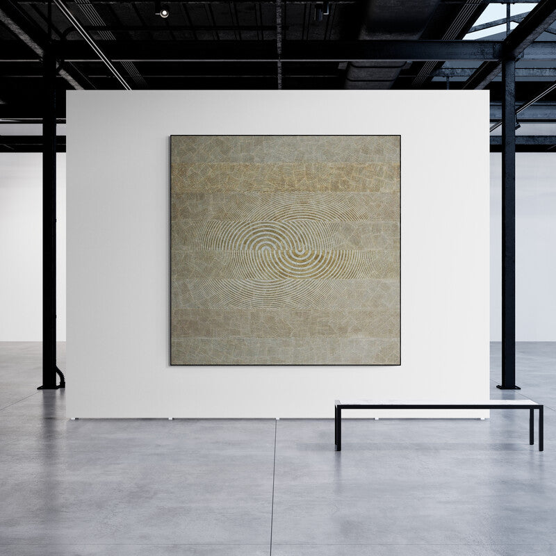 In-situ view of Yuvan Bothisathuvar's 'Untitled 3' painting in a room