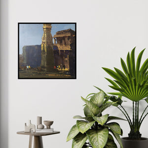 In-situ view of Hari Dhongade's 'Untitled 3 (Temple in the City)' painting in a room