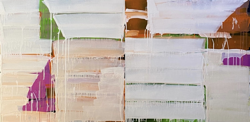 Untitled 3 (Diptych)' abstract acrylic painting by artist Siddharth Patel, 33x66 inch, on canvas