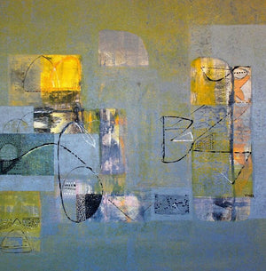 Abstract acrylic painting titled 'Untitled 30', 48x48 inches, by artist Vivek Nimbolkar on Canvas