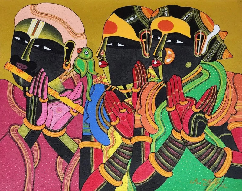 Figurative acrylic painting titled 'Untitled 302', 16x20 inch, by artist Thota Vaikuntam on Canvas