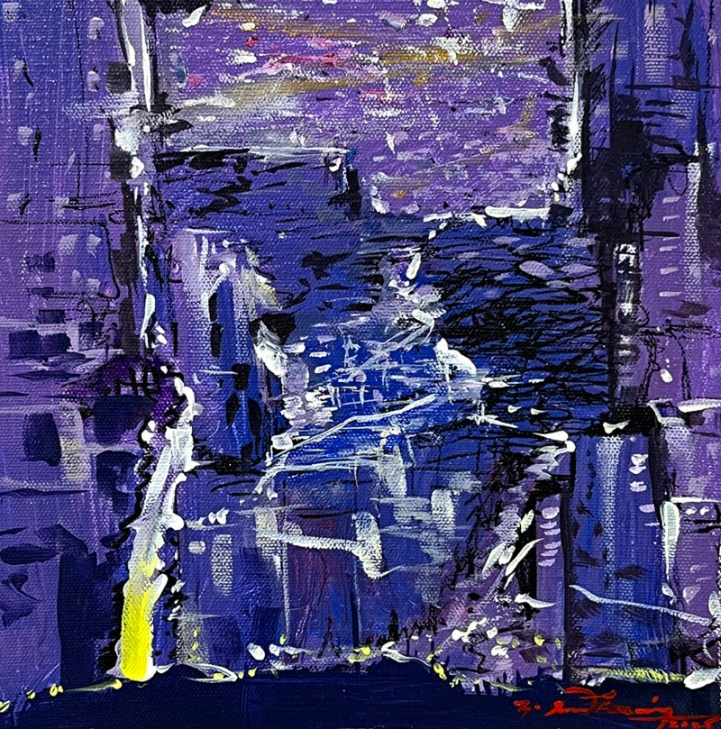 Untitled 31' abstract acrylic painting by artist Solomon Rajendiran, 12x12 inch, on canvas