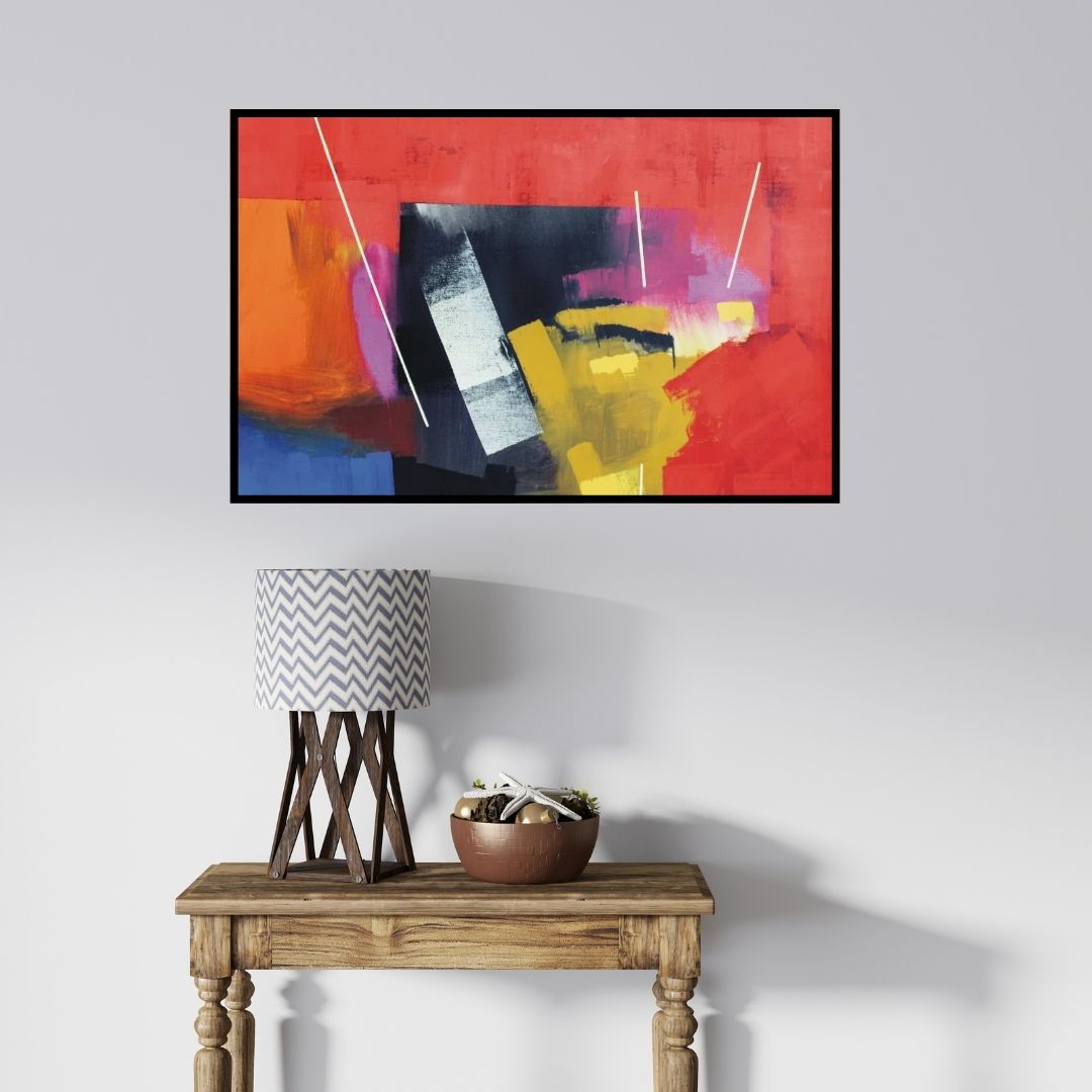 In-situ view of Sudhir Talmale's 'Untitled 33' painting in a room