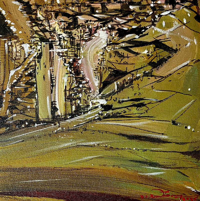 Untitled 36' abstract acrylic painting by artist Solomon Rajendiran, 12x12 inch, on canvas