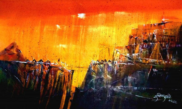 Untitled 36 X 60 In Gallery Img Painting by Dnyaneshwar Dhavale | ArtZolo.com