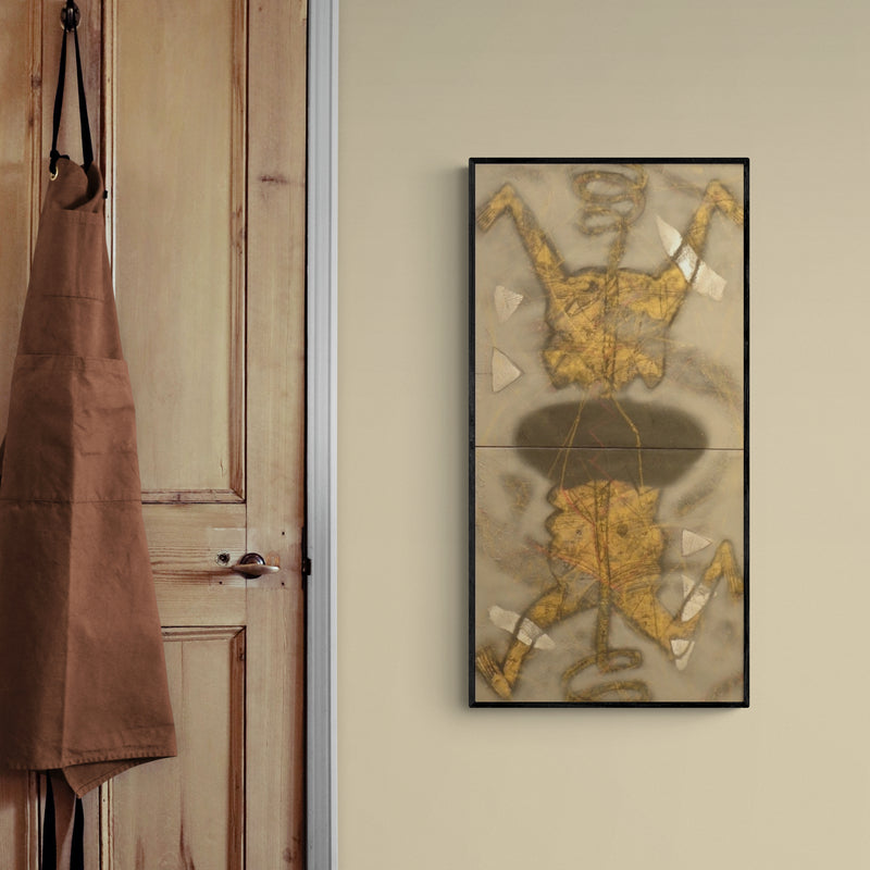 In-situ view of Sukhendu Paul's 'Untitled 4 (Ascending Form)' painting in a room