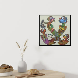 Preview of 'Untitled 4' Painting by Navneet Rathod shown on a wall in a furnished room.