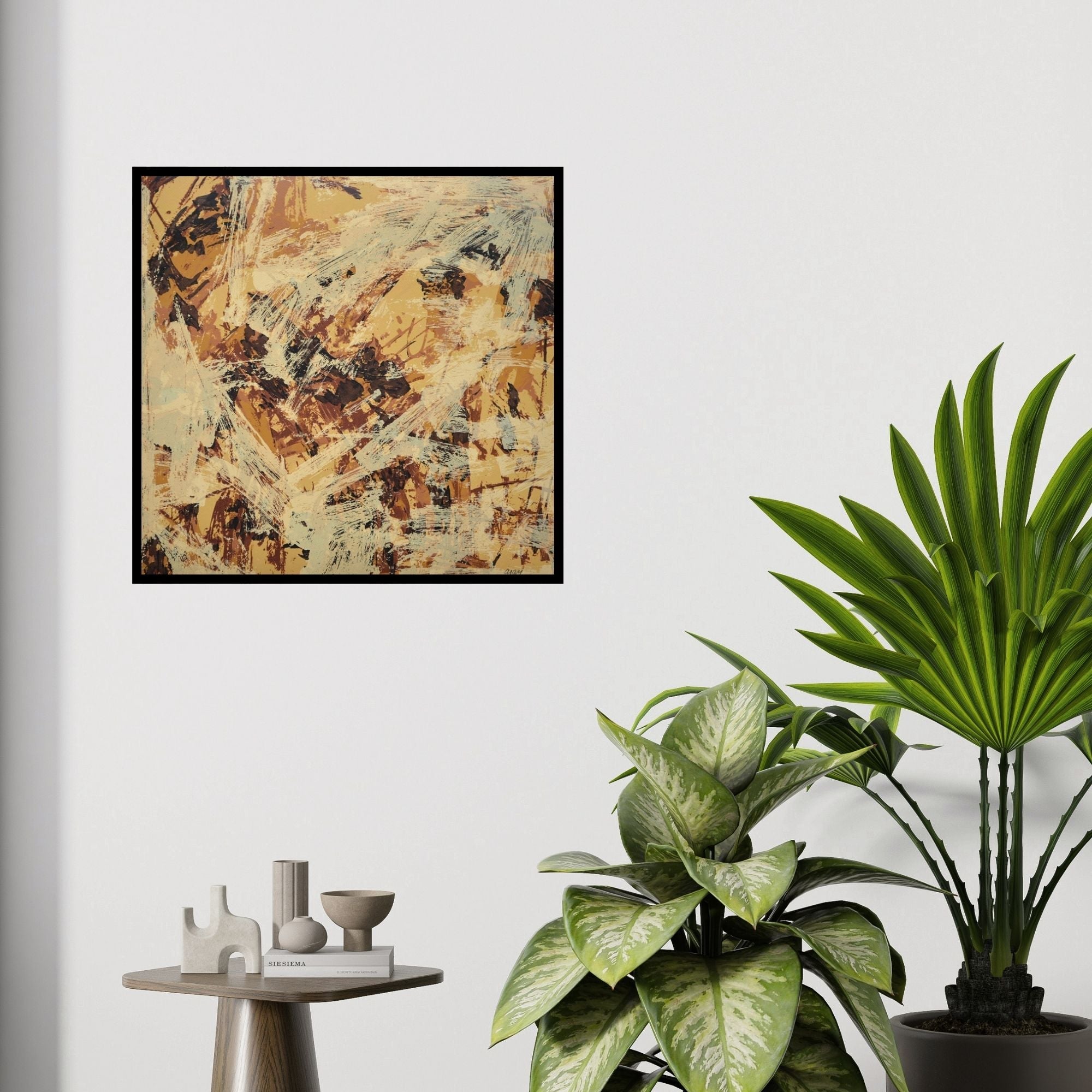 In-situ view of Ajay Choudhary's 'Untitled 4 (Desert Mirage)' painting in a room