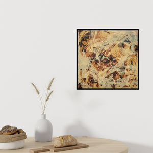 Preview of 'Untitled 4 (Desert Mirage)' Painting by Ajay Choudhary shown on a wall in a furnished room.