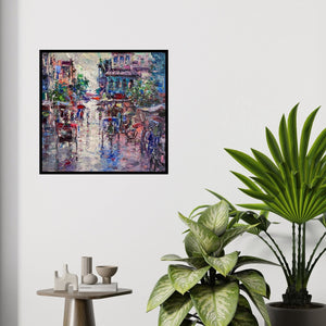 In-situ view of Tejinder Kanda's 'Untitled 4 (Monsoon Magic**)' painting in a room