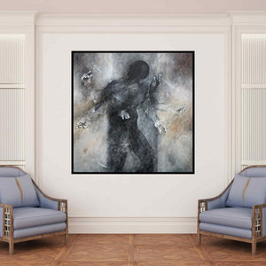 In-situ view of Sajal Patra's 'Untitled 4 (Boundless Expression**)' painting in a room