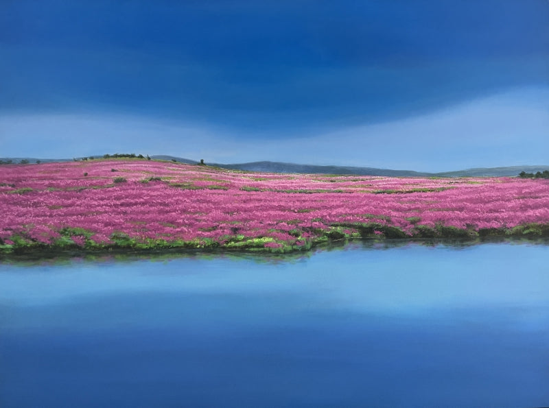 Untitled 4' nature acrylic painting by artist Ramdas Thorat, 36x48 inch, on canvas