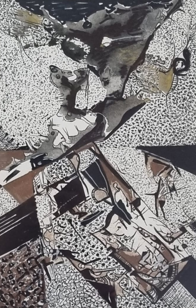 Untitled 4' contemporary acrylic-ink painting by artist Tabassum Yusuf, 14x11 inch, on paper