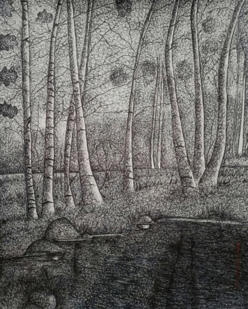 Untitled 4' nature mixed-media painting by artist Ankita Dutta, 28x22 inch, on paper