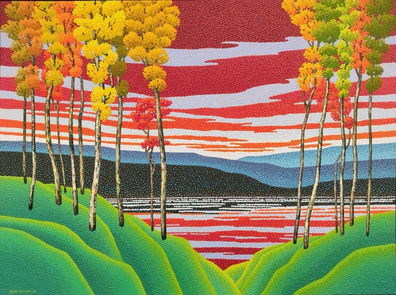 'Untitled 4' nature acrylic painting by artist Satish Mane, 36x48 inch, on canvas