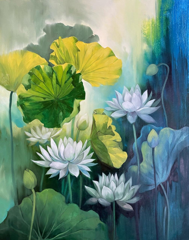 'Untitled 4' nature oil painting by artist Namdev M Patil, 42x32 inch, on canvas