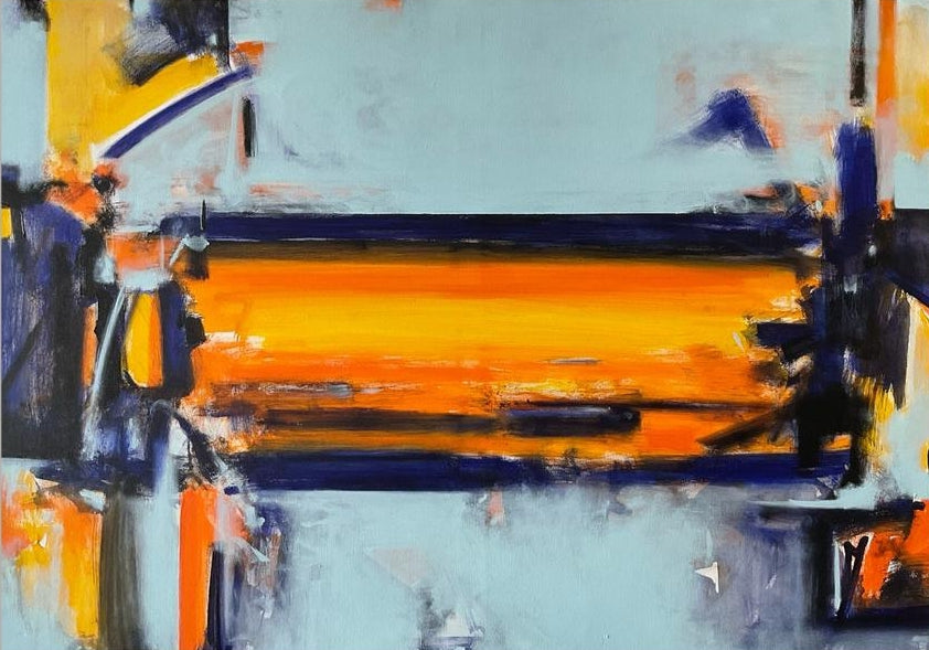 Untitled 4' abstract acrylic painting by artist Chaitan Bhosale, 36x48 inch, on canvas