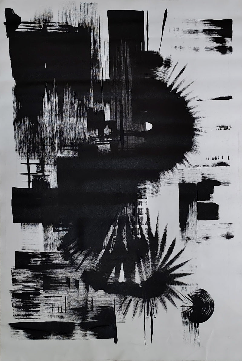 Untitled 4' abstract acrylic painting by artist Anand Kamdar, 36x24 inch, on canvas