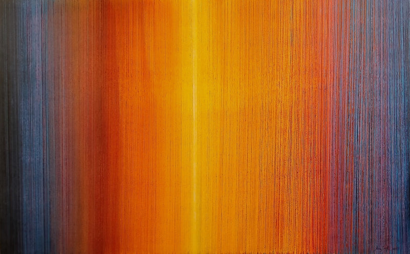 'Untitled 4' abstract acrylic painting by artist Jin Sook Shinde, 60x96 inch, on canvas