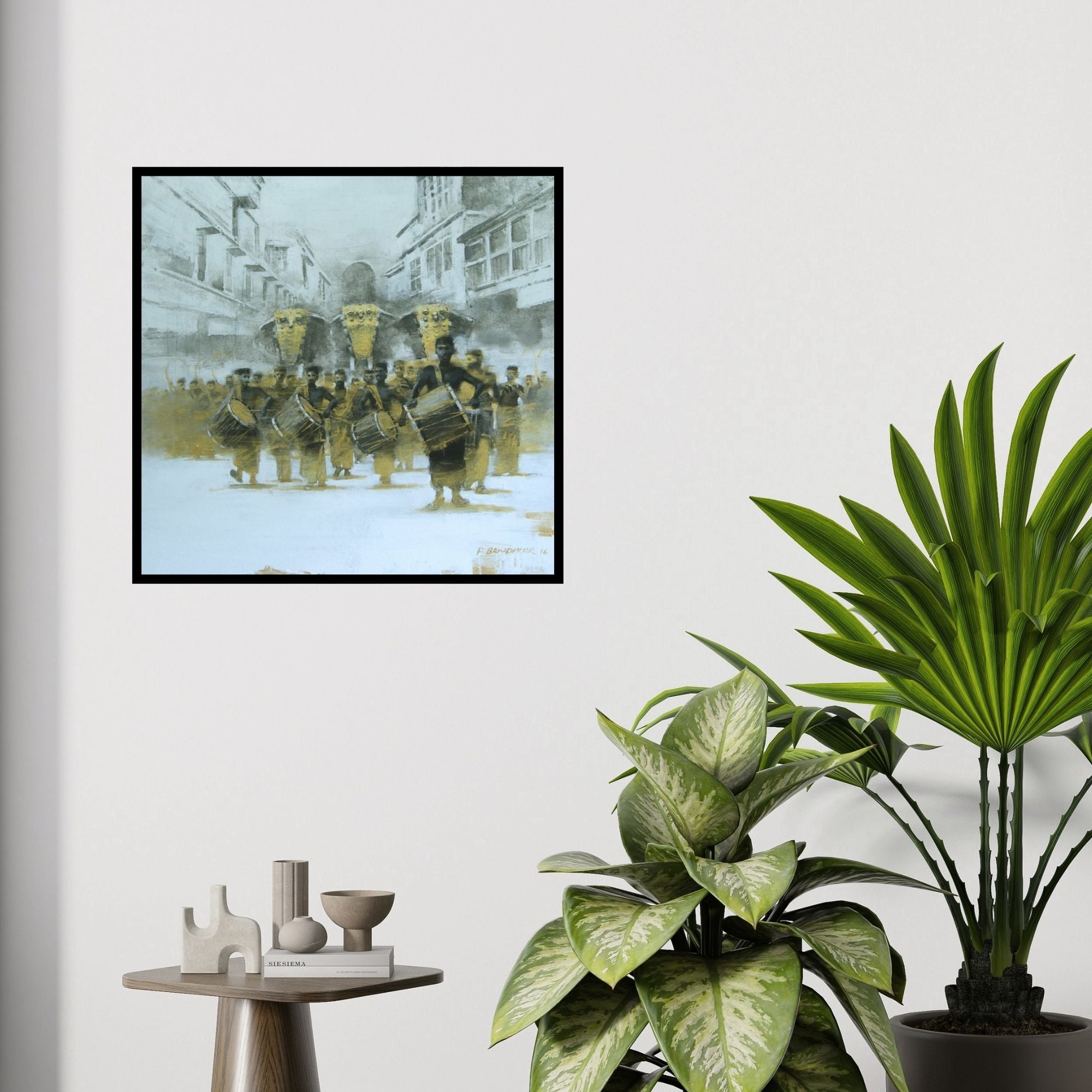 In-situ view of Pankaj Bawdekar's 'Untitled 4' painting in a room