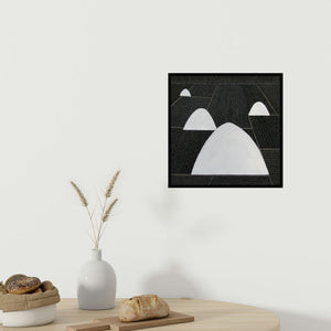 In-situ view of Kuldeep Karagaonkar's 'Untitled 4 (Salt Mounds)' painting in a room