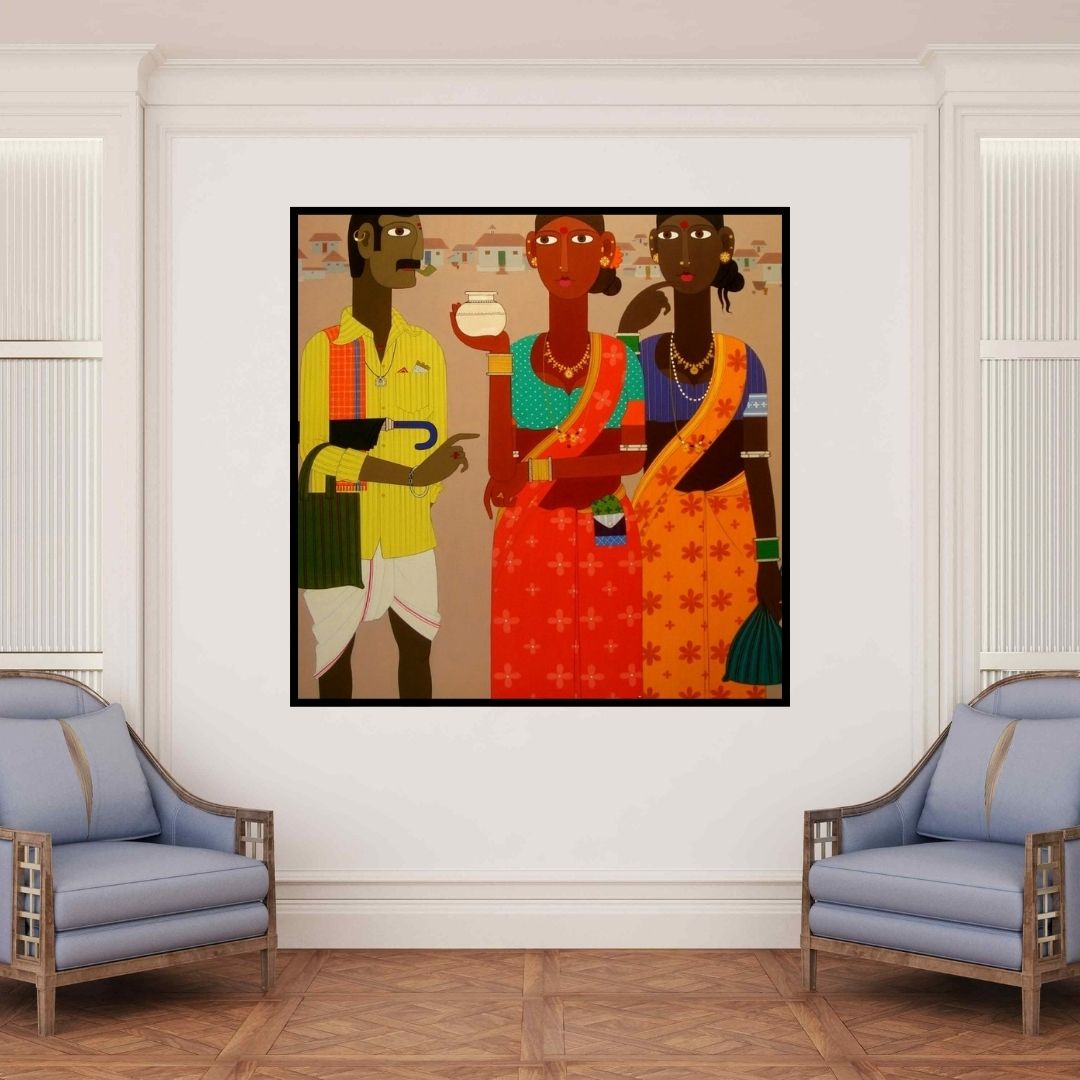 In-situ view of Narsimlu Kandi's 'Untitled 4' painting in a room